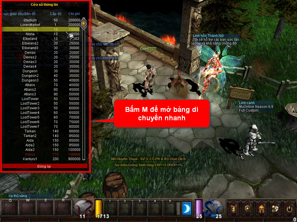 Chức năng chính của Game MU Đỉnh Cao